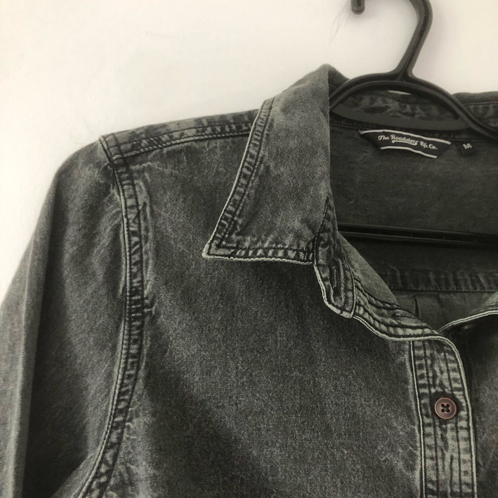 The Roadster Washed Black Button-Down Denim Shirt | Size M - Picture 5 of 7